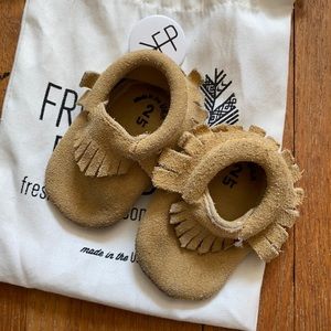 Freshly Picked Moccasins - Size 2 -Chestnut Brown